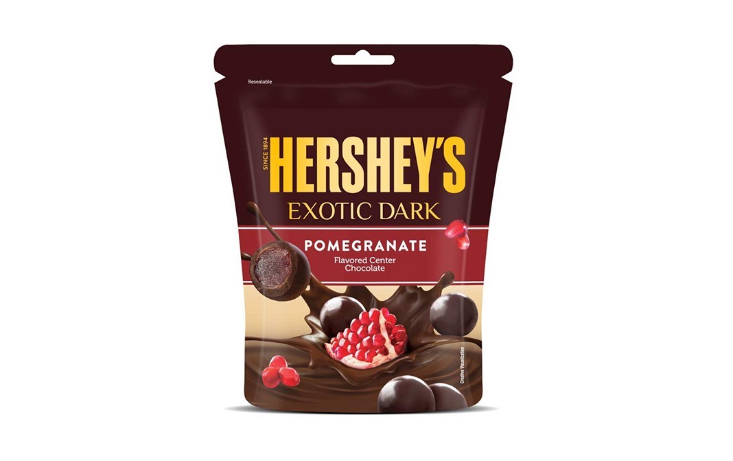 Hershey's Exotic Dark Pomegranate Flavored Center Chocolate   Pack  100 grams